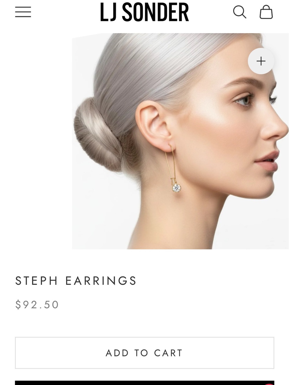 LJ Sonder Steph Gold Drop Earrings with Crystal